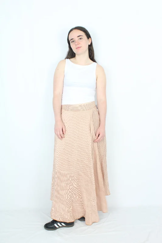 Country Road - Striped Flowy Skirt corduroy skirt durable