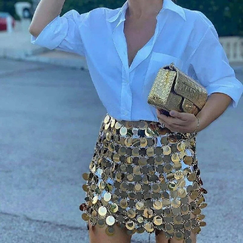 Date Me Now Sequin Embellished Mini Skirt vintage skirt charm