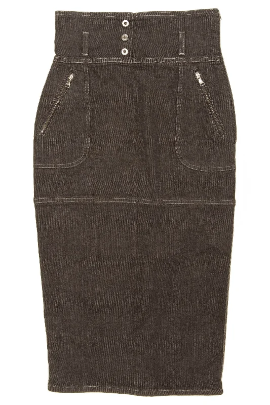 D& G Dark Grey Denim Pencil Skirt - IT 40 denim skirt casual