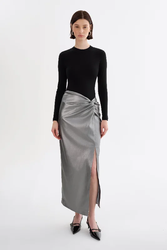 EILEEN | Faux Leather  Maxi Skirt corduroy skirt cozy