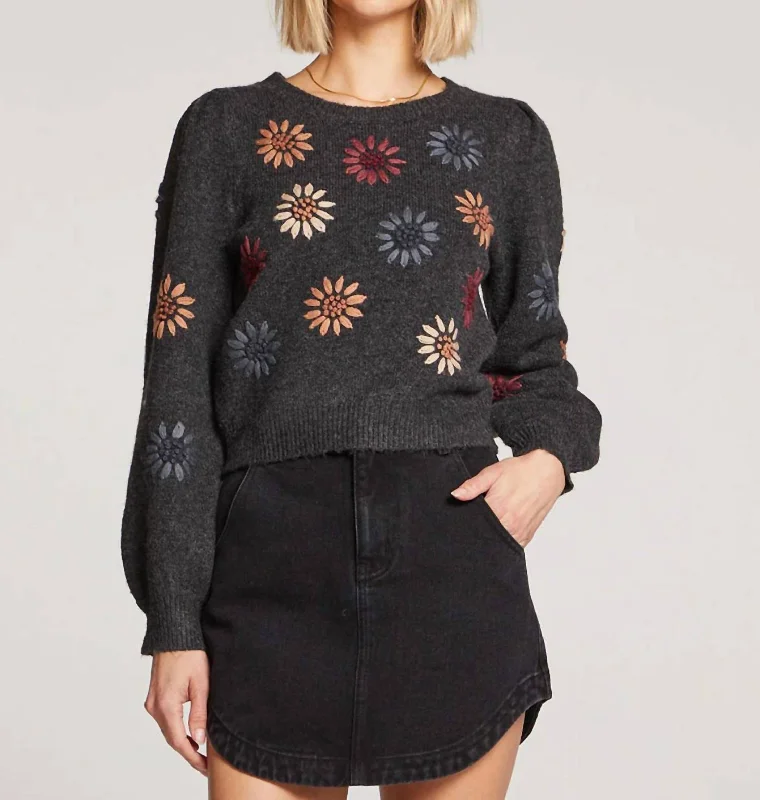 Elima Sweater In Black Hooded Caped Shawl Collar