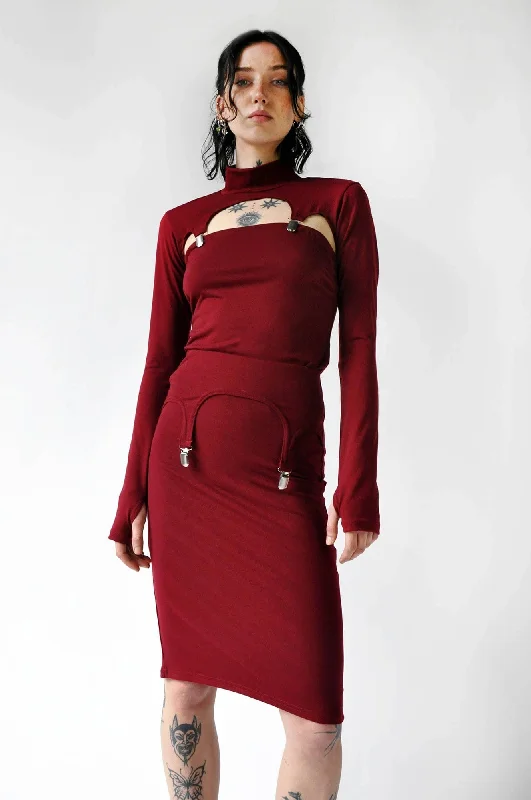 Elis Garter Skirt high slit skirt