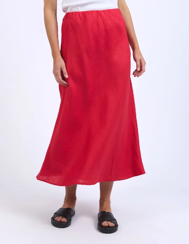 Elm Eleni Skirt - Bittersweet Red denim skirt classic