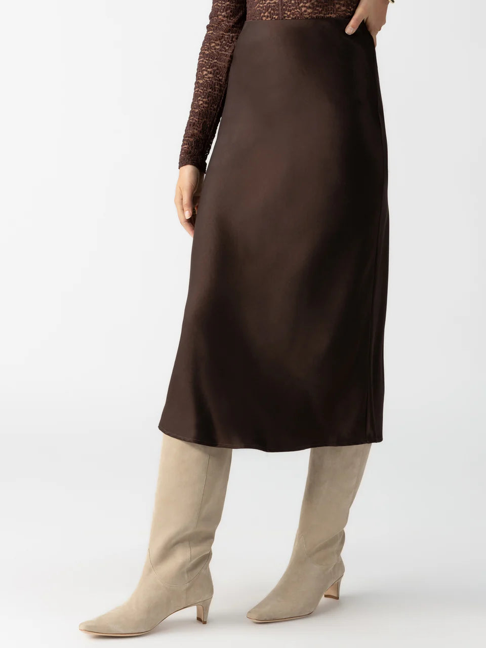 Everyday Maxi Skirt ~ Coffee leather skirt bold