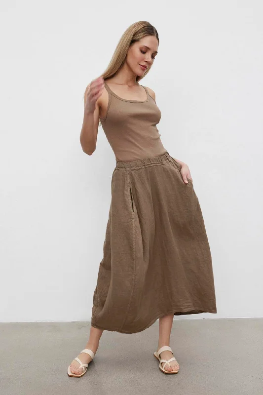 FAE LINEN SKIRT leather skirt sleek