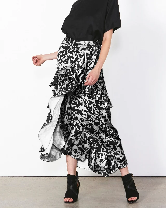 Fate + Becker | Midnight Flyer Skirt | Abstract silk skirt lustrous