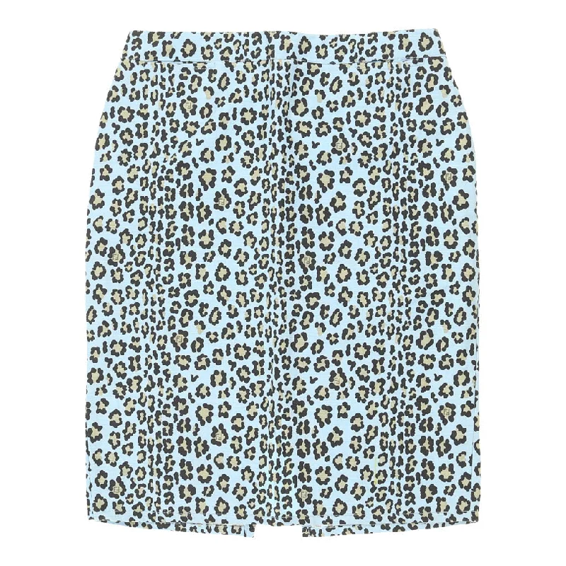 Fendi Animal print Mini Skirt - 33W UK 14 Blue Linen denim skirt stylish