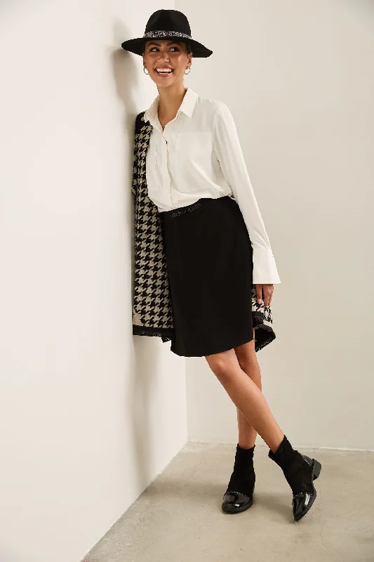 Fluid Flared Skirt With Metal Trim vintage skirt charm