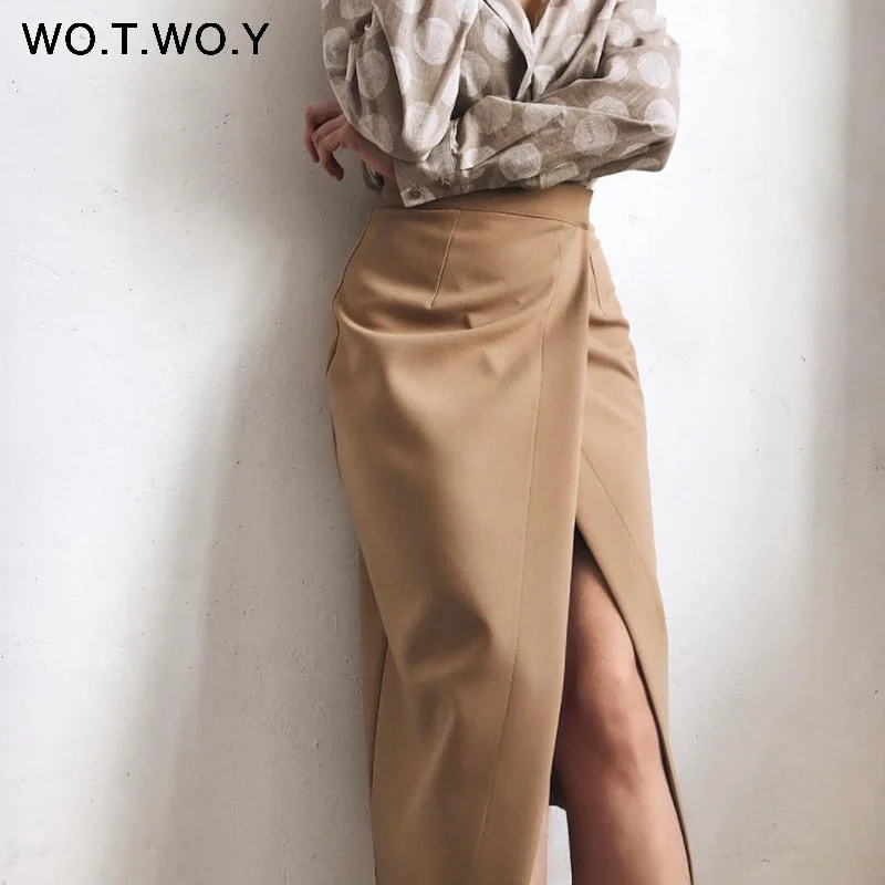 Formal High-Waist Women Skirt Office Lady Mid-Calf Length Straight Women's Skirt wool skirt warm