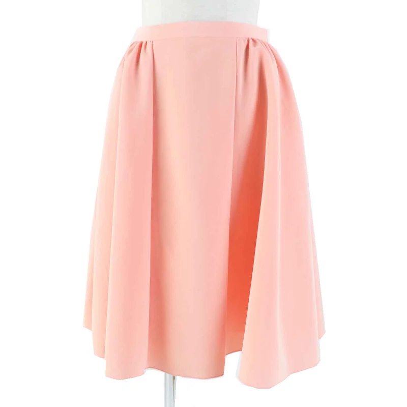 FOXEY NEW YORK CIRCULAR BLOSSOM Skirt Salmon Pink wool skirt thick