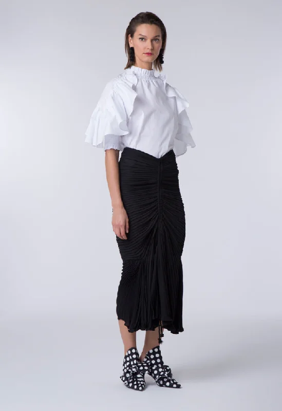 Frill Pleated Skirt cashmere skirt fine
