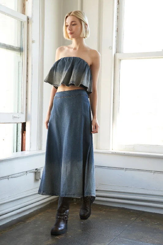 MY BEST CHAPTER DENIM TOP AND SKIRT SET denim skirt trendy