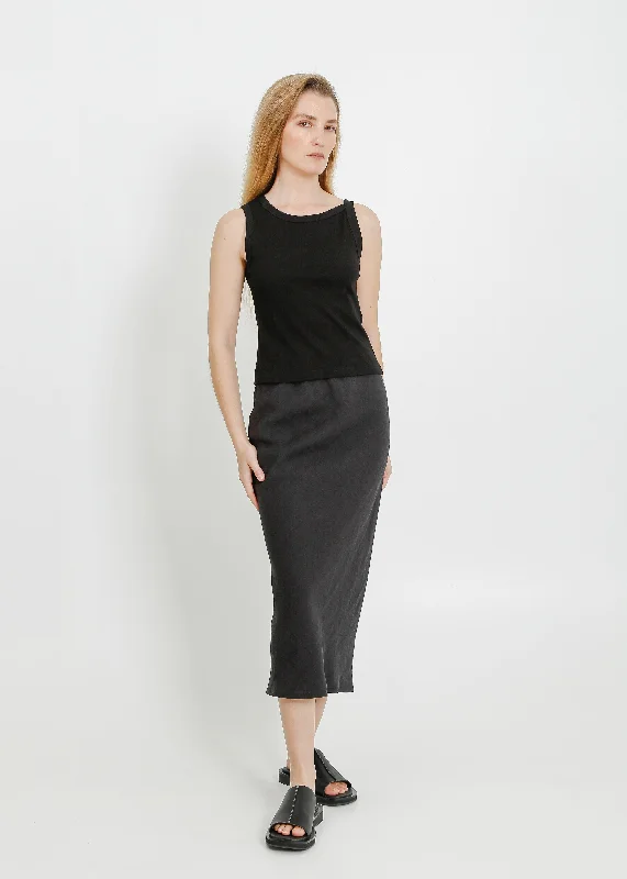 GEORGIA SKIRT / BLACK velvet skirt plush
