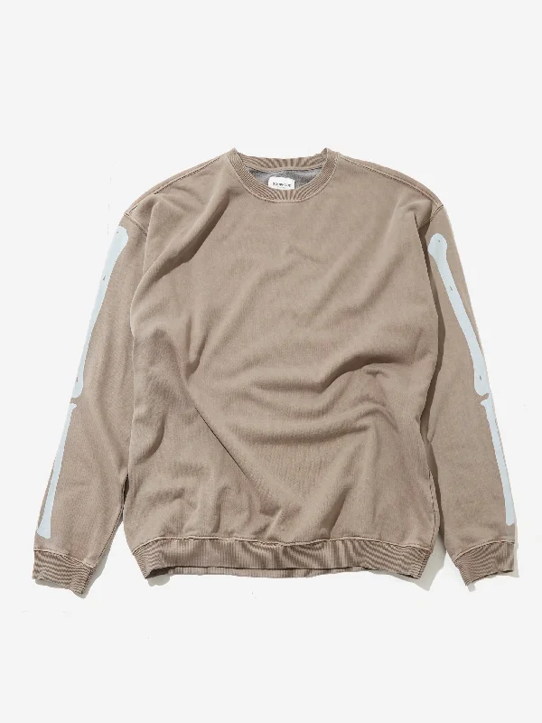 Goodhood Worldwide Bones Sweatshirt - Chocolate Brown Hoodie with Longline Fit Extended Stylish