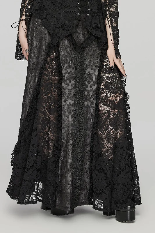 Gothic Renaissance Ruffled Skirt [Plus Size] belted skirt waist