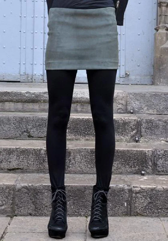 HAIDER ACKERMANN LEATHER MINI SKIRT ANTHRACITE denim skirt durable