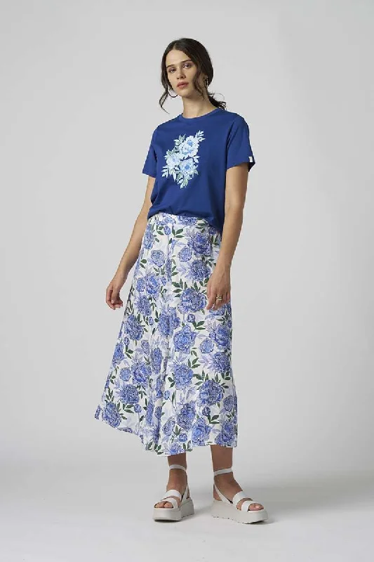 High Tea Skirt in White Multi MS1387 by Madly Sweetly cashmere skirt fine