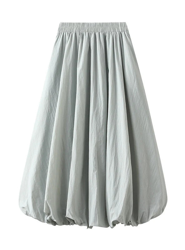 High Waist and Slim Flower Bud Lantern Skirt cashmere skirt soft