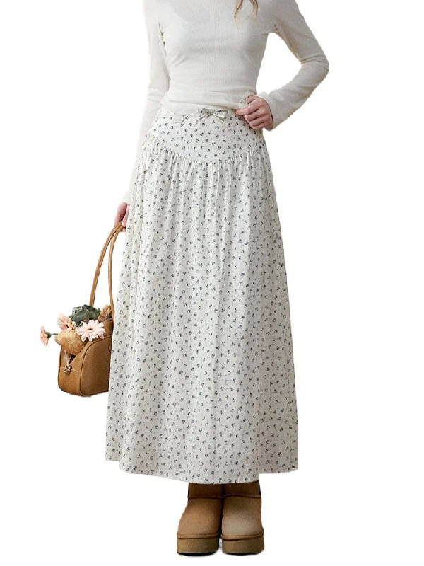 High-Waisted Slim Hand-Drawn Floral Skirt leather skirt bold
