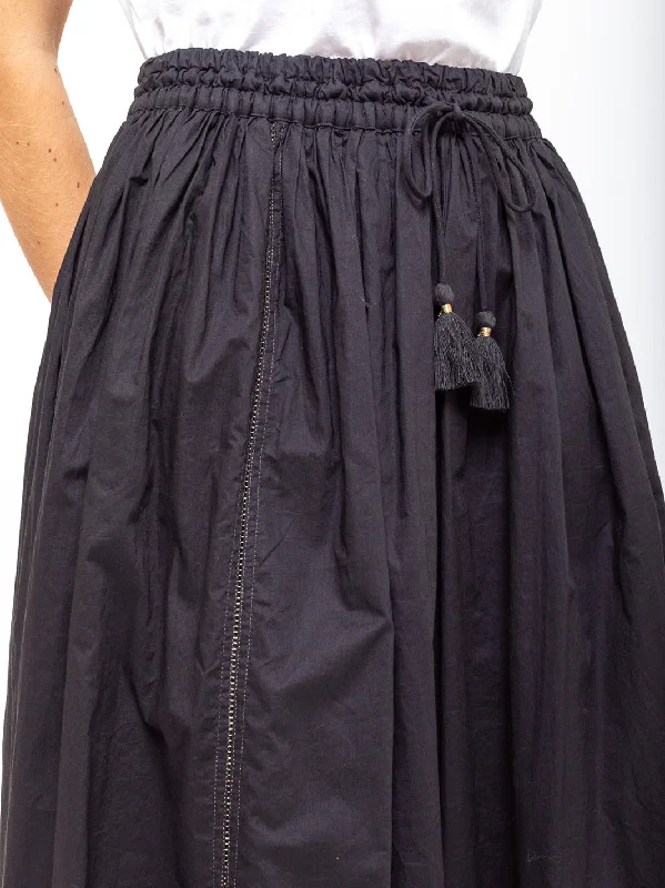 Indian Cotton Skirt - Black relaxed fit skirt