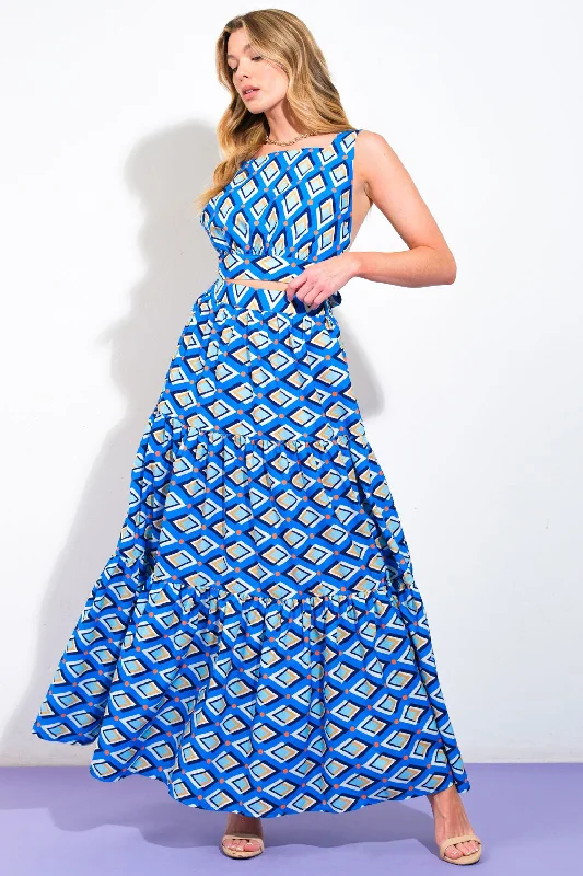 SUMMER JOURNEY WOVEN TOP AND SKIRT SET chiffon skirt lightweight