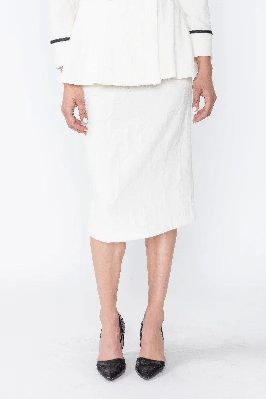 Ivory Pencil Skirt flowy skirt hem