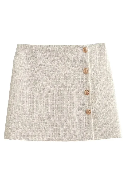 'Ivy' Knitted Buttoned Skirt high slit skirt