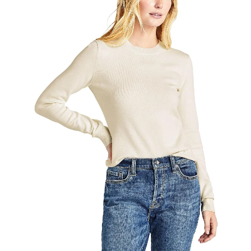 James Womens Silk Blend Crewneck Pullover Sweater Cable Knit Ribbed Knit Lace Knit