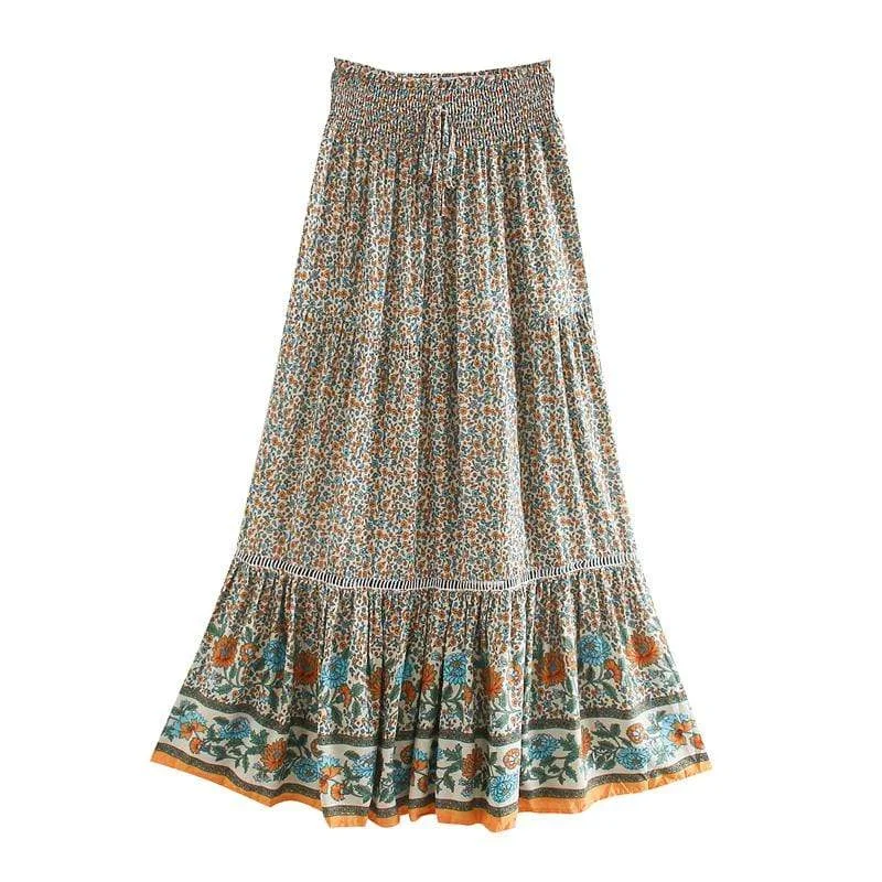 Jolene Maxi Skirt in Beige wool skirt thick