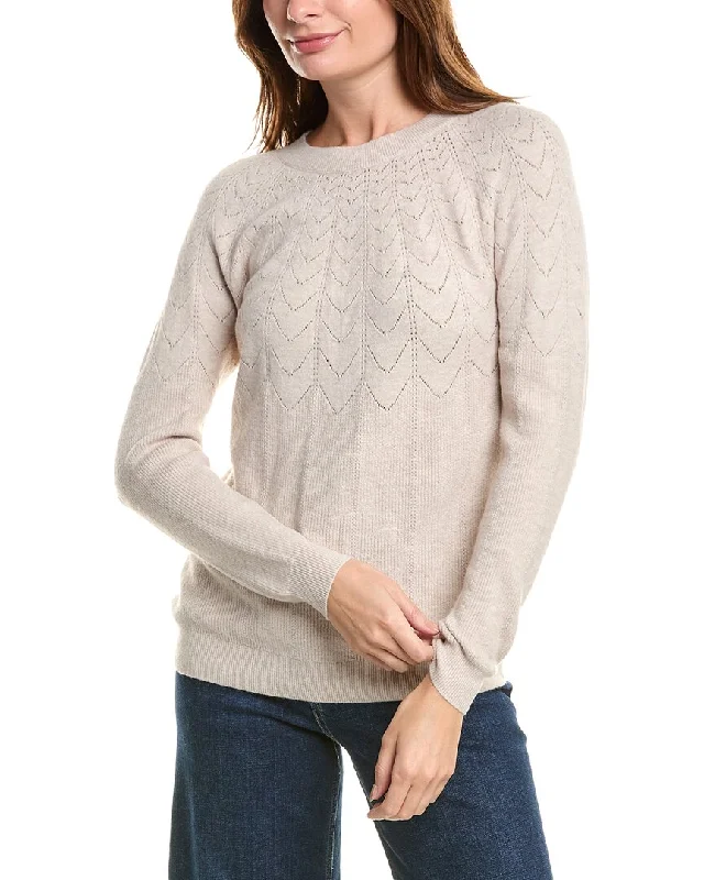 Joseph A. Pointelle Sweater Oversized Loose Flowy