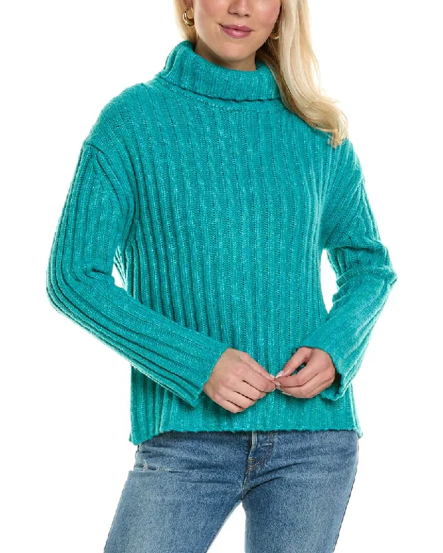 Joseph A. Ribbed Turtleneck Sweater Cable Knit Ribbed Knit Lace Knit