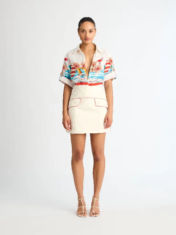 KAIA MINI SKIRT linen skirt airy