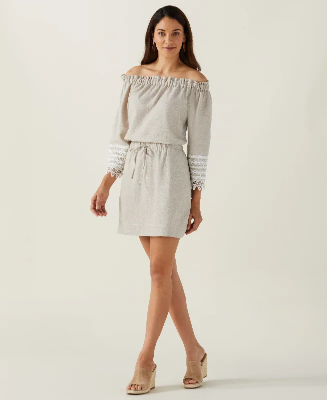 Linen Blend Drawcord Skirt elastic waist skirt