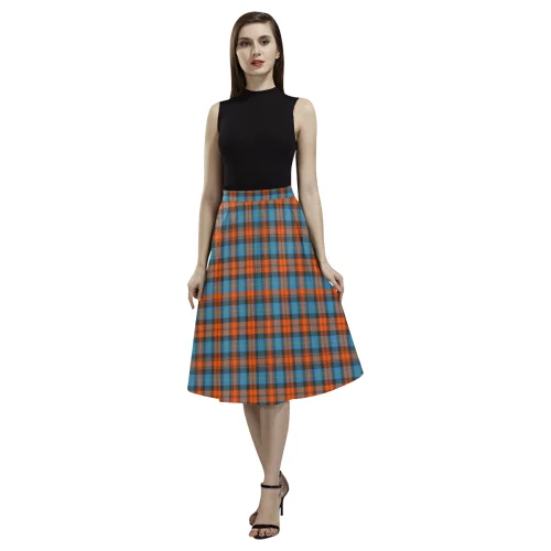 MacLachlan Ancient Tartan Aoede Crepe Skirt cashmere skirt fine