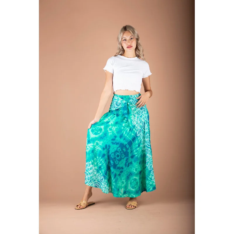 Mandala Women's Bohemian Skirt in Green SK0033 020315 05 elastic waist skirt