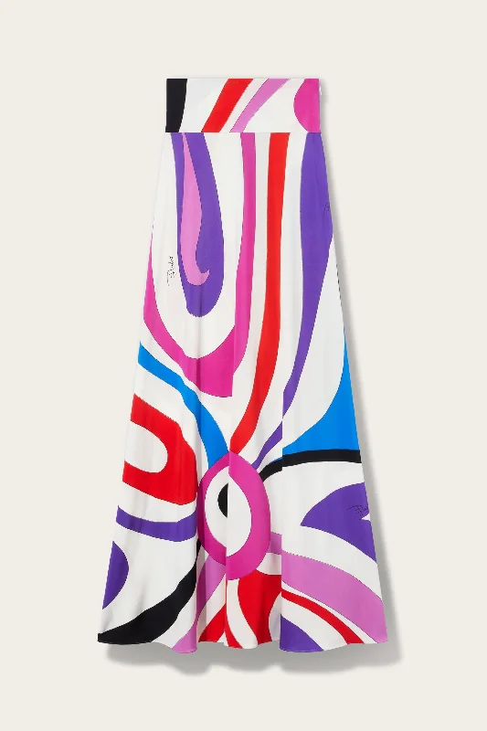 Marmo-Print Long Skirt wool skirt thick