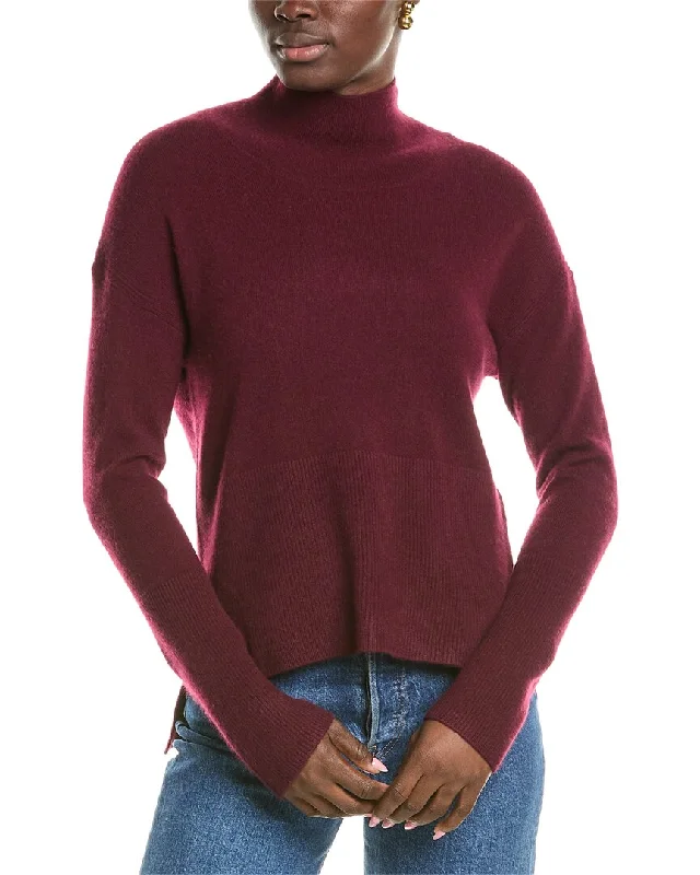 NAADAM Drop Shoulder High-Low Turtleneck Cashmere Sweater Neon Metallic Matte