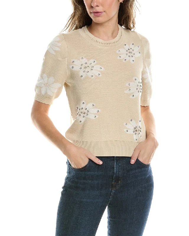Nanette Nanette Lepore Crystal Sweater Spandex Rayon Corduroy