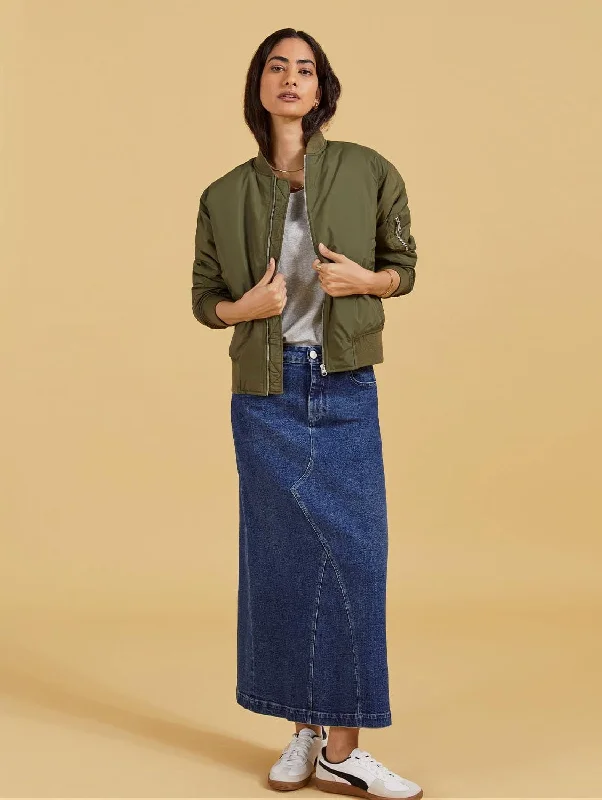 Nia Organic Cotton Skirt | Dark Indigo lace skirt feminine