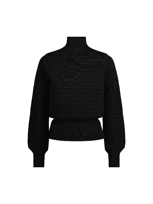 Olivia Wide Ribbed Sweater Elasticated Padded Insulated
