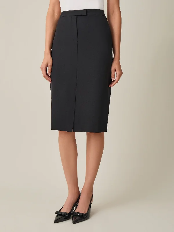 Petite Fly Front Skimmer Skirt, Iconic Stretch Crepe cashmere skirt soft