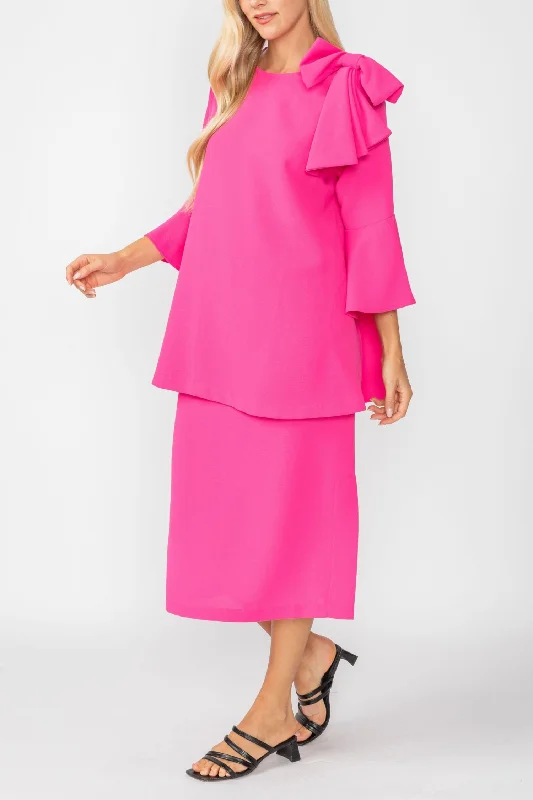 Pink Cube Poly Side Slit Skirt patchwork skirt art