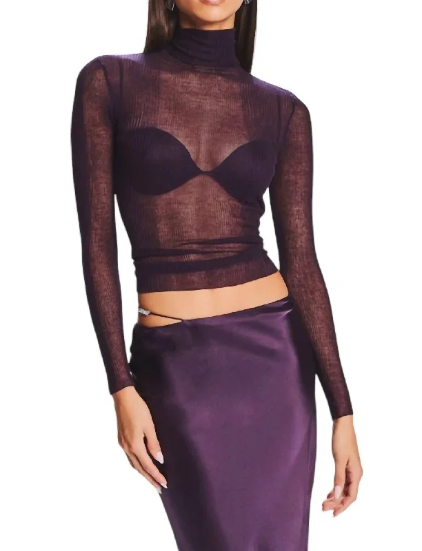 Piper Sweater In Eggplant Fitted Loose Oversized