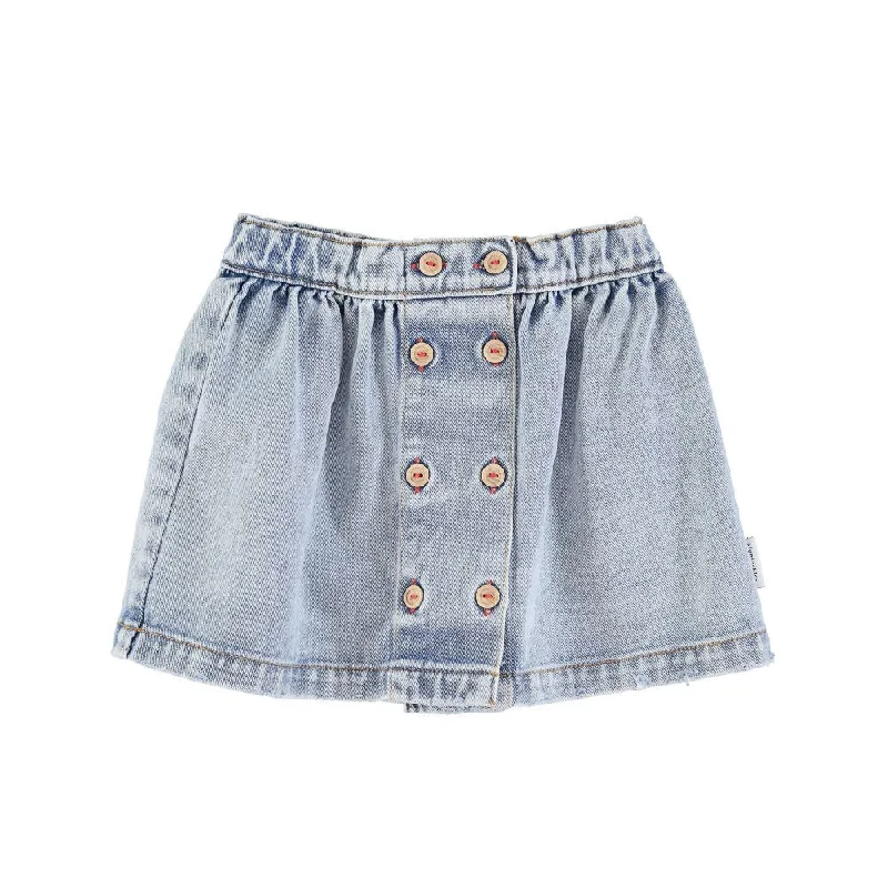 PIUPIUCHICK WASHED BLUE DENIM SHORT SKIRT denim skirt classic