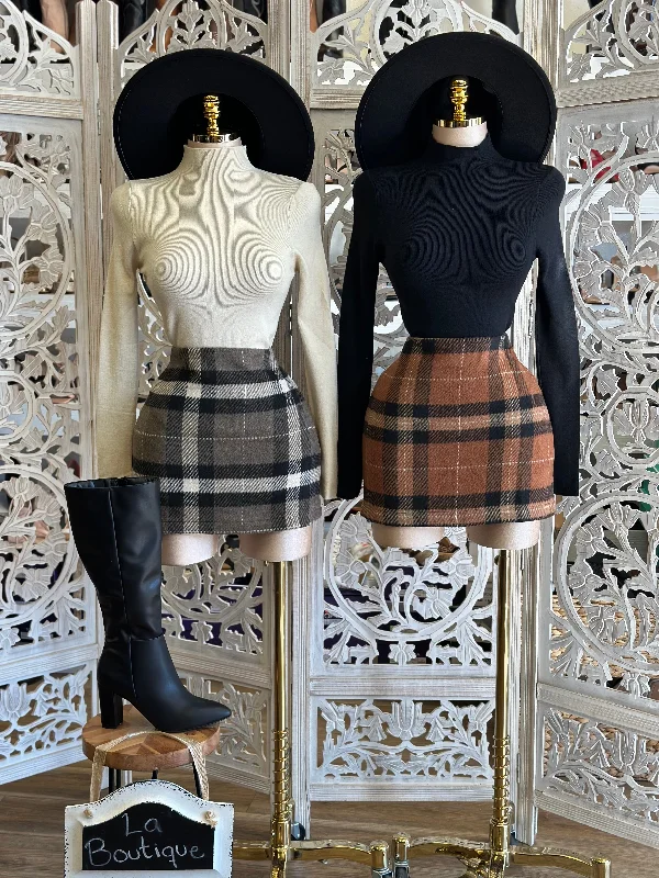 Plaid Mini Skort-no estira 100% poliéster .. no estira pero viene a su talla silk skirt lustrous