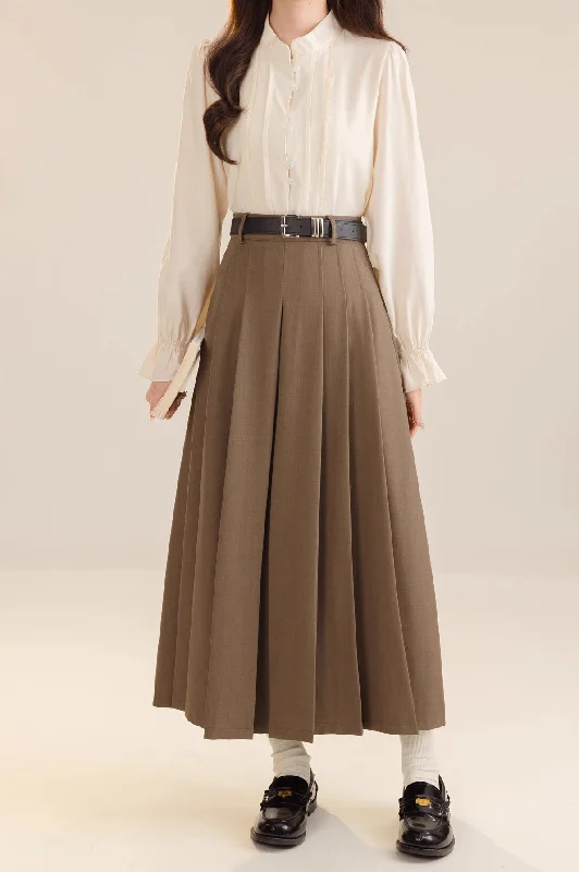 Pleated Midi Tennis Skirt (3 Colors) belted skirt waist