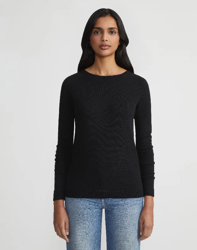 Plus-Size Wool-Cashmere Crewneck Sweater Toggled Drawstring Belted