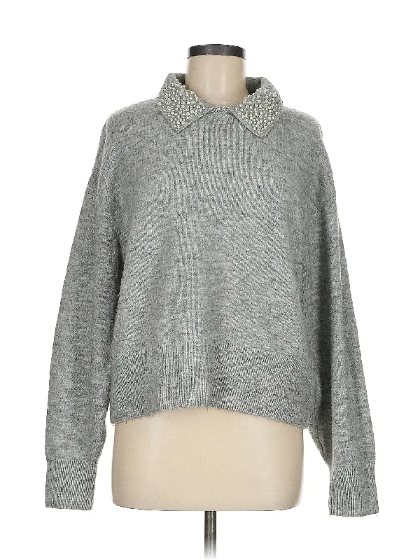Pullover Sweater Houndstooth Herringbone Solid
