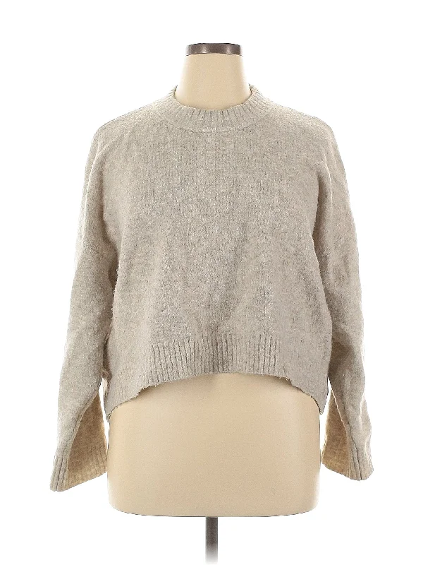 Pullover Sweater Solid Color Striped Floral Print