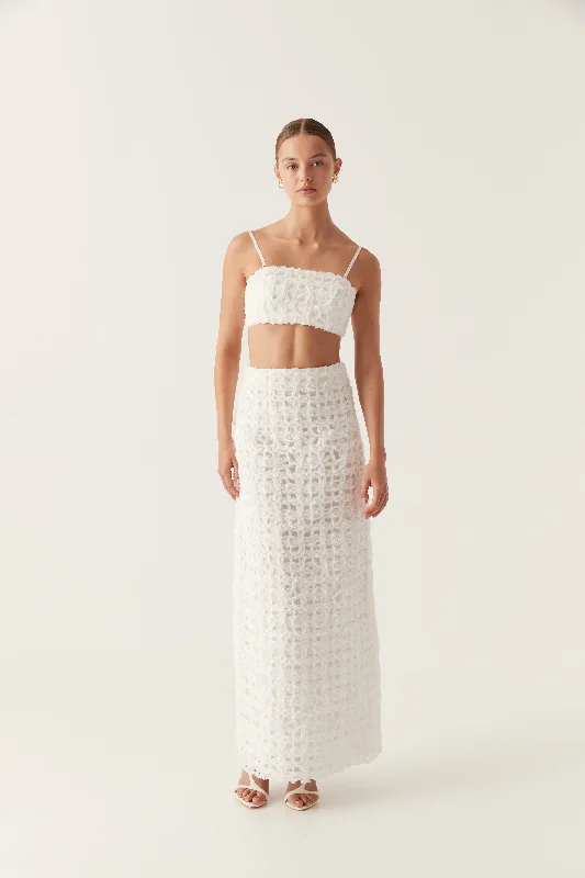 Quintette Textured Midi Skirt cashmere skirt rich